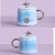 Gift Cup Summer Dream Starry Sky Gradient Blue Purple Magic Color Mug Straw Portable Cup Ceramic Cup