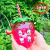 Cute Transparent Strawberry Cup Cup with Straw Children's Disposable Plastic Cup Milk Tea Fruit Cup Portable Water Cup