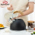 Black Wooden Handle Stainless Steel Sound Kettle Amazon European Style Whistling Kettle New Kitchen Water Pot Wholesale