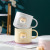 ThreeDimensional Shiba Inu Cute Cartoon Ceramic Cup Akita Mug with Cover Spoon Student Office Household Water Cup Couple