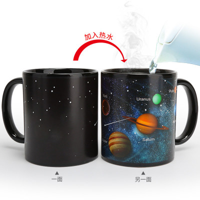 Sky Moon Discoloration Cup Heating Color Changing Mug Twelve Constellation Earth Color Changing Coffee Ceramic Water Cup