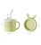 Cartoon Cute Rabbit 55 Degrees Constant Temperature Warm Cup Cute Mug with Straw Heating Coaster Gift Box Holiday Gift