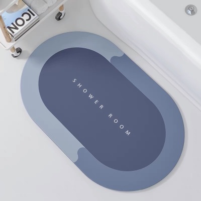 37*57 Diatom Ooze Floor Mat Bathroom Toilet Door Mat Non-Slip Mat Absorbent Oval Diatomite Floor Mat