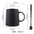 Simple Matte Glaze Mug Creative Frost Ceramic Cup with Spoon Lid Home Office Gift Logo Business