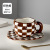 Good-looking Chessboard Grid Mug Korean Ceramic Coffee Set Set Ins Style Household Scented Tea Afternoon Tea Cup