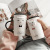 Couple Water Cup Home Constant Temperature Cute Office Cup Female Breakfast Oatmeal Milk Coffee Mug with Cover Spoon