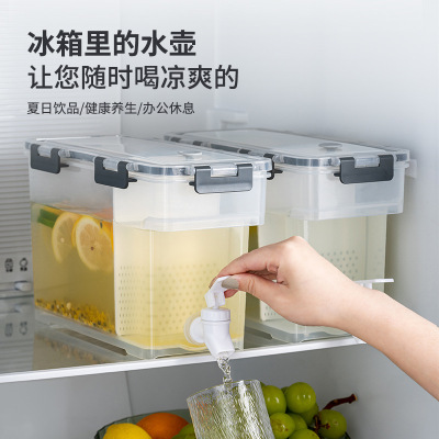 with Faucet for Refrigerator Household 35 Ml Cold Water Bucket with Partition Cold Bubble Juice Bucket Sparkling Wine