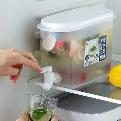 Water Bucket with Faucet Refrigerator Lemon Fruit Teapot Summer Cold Water Bucket Cold Bubble Bottle Cold Water Bottle