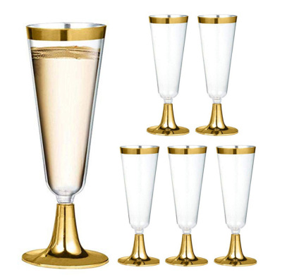 5Oz Disposable Plastic Cups Phnom Penh Goblet Plastic Champagne Cup Red Wine Glass Party Party Cup High-End