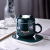 INS Creative Constant Temperature 55 Degrees Warm Cup Cute Sakura-Shaped Cartoon Cat Ceramic Mug Coffee Cup with Lid