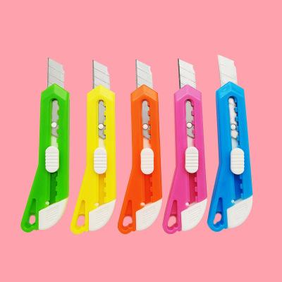Factory Wholesale Stainless Steel Candy Color Mini Art Knife Small Convenient Express Knife Paper Cutter Unpacking Knife
