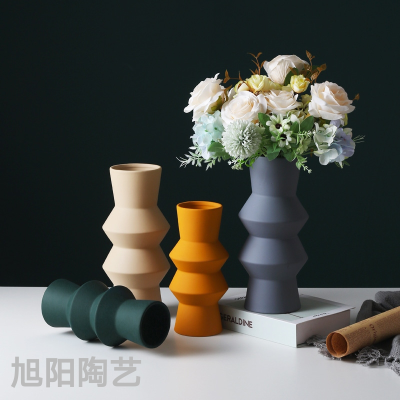 New Morandi Style Vase Ceramic Furniture Decoration Simple Home Vase Flower Arrangement Container Flowerpot