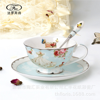 European Golden Rim Bone China Good-looking Coffee Cup Set Nordic Home British Afternoon Tea Set Wholesale