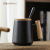 Dingsheng New High-End Wooden Handle Ceramic Cup Mug Coffee Cup Creative Glass with Cover Spoon Gift Box