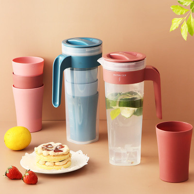 Sealed Cold Water Bottle Plastic Large Capacity Juice Jug Heat Resistant High Temperature Resistant 4 Cups for Free