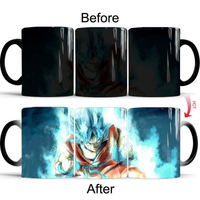 Dragon Ball Super Z Sai Ya Wukong Different Forms Color Changing Mug Coffee Cup Thermal Cup