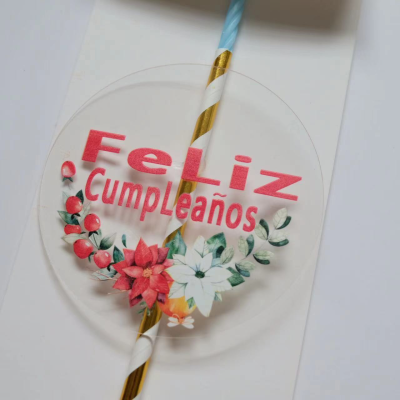 Featured Garland Happy Birthday in Other Languages Cake Plug-in Photo Props with Candles