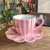 Chaozhou Creative Simple Pearls Strap Dish Ceramic Coffee Cup Light Luxury Business Office Tea Mug Gift Cup