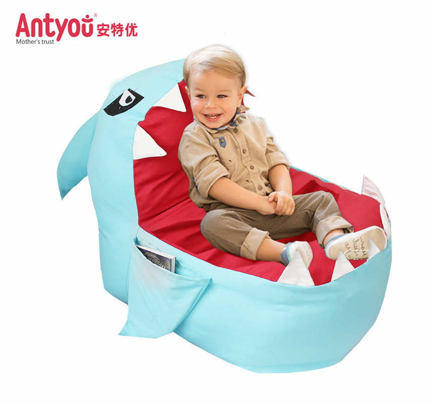 Anteyou Original Shark Children's Plush Toys Buggy Bag Bean Bag Lazy Sofa Baby's Chair