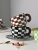 Good-looking Chessboard Grid Mug Korean Ceramic Coffee Set Set Ins Style Household Scented Tea Afternoon Tea Cup