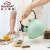 New Spray Color Sound Kettle Amazon Cross-Border Wooden Handle Whistle Water Pot Restaurant Exquisite Kettle
