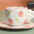 New Hand-Painted Plaid Ceramic Cup Coffee Cup Set Creative Mug Flower Water Cup