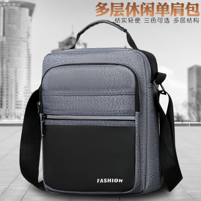 Men's New Shoulder Bag Business Multi-Layer Zipper Crossbody Bag Men's Simplicity Handbag Men's Lightweight Nylon Cloth Bag