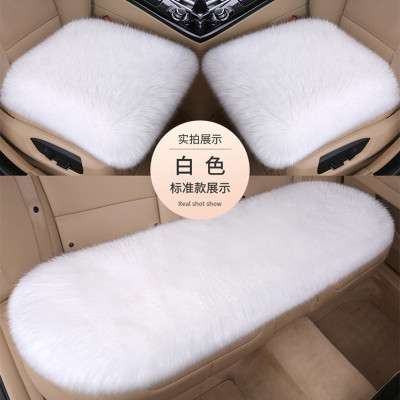 Winter Car Wool Cushion without Backrest Seat Cushion Long Wool Seat Cushion Female Woollen Pad Thickened Small Square Cushion Car Cushion