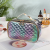 Portable Travel Pu Cosmetic Bag Laser Multi-Function  Portable Rhombus Storage Bag Capacity Waterproof Wash Cosmetic Bag