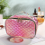 Portable Travel Pu Cosmetic Bag Laser Multi-Function  Portable Rhombus Storage Bag Capacity Waterproof Wash Cosmetic Bag