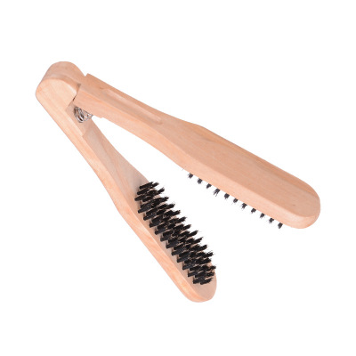 Factory Hot Sale Supply Straight Hair Styling Wooden Plywood Pig Bristle Hair Dressing Tool Comb Straightening Splint Hairdressing Comb Batch