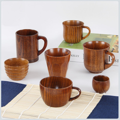 Style Wooden Cup Wooden Creative Japanese Style Beautiful Handy Insulated Tea Cup Wooden Coffee Cup Drinking Cup