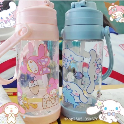 Handheld Cup Melody Cinnamoroll Babycinnamoroll Large Capacity Kettle Cute Cartoon Straw Cup Female Milk Tea Tumbler