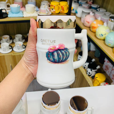 Cute Personality Mug Good-looking Large Capacity Ceramic Cup Children's Cartoon Cup Small Gift Student Water Cup