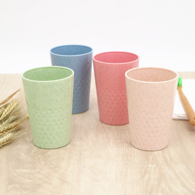 Wheat Straw Cup Minimalist Creative Gargle Cup Toothbrush Cup Diamond Pattern Washing Cup Plastic Water Cup