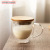 DoubleLayer Insulated Glass Cup with Handle DoubleLayer Mug Transparent Coffee Juice Milk Water Glass