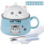 Mug Large Capacity with Lid Girl Cute Noodle Cup Bowl Ceramic Breakfast Creative Statement Cat Cartoon Office