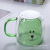 Factory Wholesale Double Layer Glass Cup with Handle Bear Cake Towel Household Coffee Cup Drinking Cup Milk Juice Cup