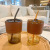 Lights Bamboo Joint Cup Straw Style Glass Water Cup Ins Style Girl Goodlooking Cold Extraction Coffee Cup Brown with Lid