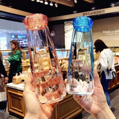 Style Summer Diamond Crystal Glasses Creative Glass Couple Personality Portable Water Cup Handy Advertising Gift Glass