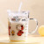Snoopy Glass Single-Wall Cup with Handle Cup with Straw Borosilicate Glass Juice Drink Cup Household Scaled Milk Cup