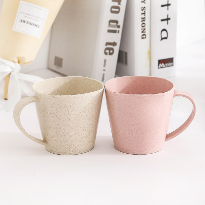 Wheat Straw Mouthwash Cup Simple Fashion Couple Water Cup Plastic with Handle Tooth Cup Washing Cup Cup