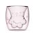 Creative Cat-Paw Mug Glass Double-Layer Cup Pink Glass Double Layer Milk Cup Coffee Cup Cute Glass Cup