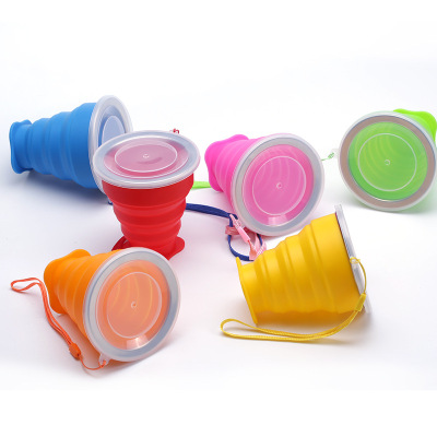 Silicone Folding Cups Portable Telescopic Sports Cup Bottle Creative Mouthwash Tooth Cup Factory in Stock Wholesale