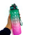 Gradient Color Cup Sports Bottle Frosted Plastic Cup Gym Sports Cup with Straw Scale 32oz Portable Water Bottle