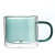 INS Wholesale Household Transparent Cylindrical Coffee Mug Heat-Resistant with Handle Insulated Color Double Glass Cup
