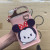 Disney Square Cup with Straw with Leather Case Portable Novel Large Capacity Summer Plastic Tape Scale Mobile Phone Cup