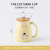 Japanese Fresh Cartoon Cat Mug Household Cute Ceramic Cup with Cover Spoon Office Men and Women Couple Water Cup