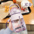 Online Celebrity Big Belly Cup with Straw Double Drinking Mouth Student Water Cup Cute Large Capacity Plastic Cup Whole