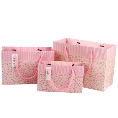 Fresh Floral Paper Bag Gift Bag Korean Style Handbag Mixed Batch Zero Manufacturers Supply 12 a Pack of Promotional Models
